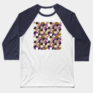 Purple and Olive Vintage Geometry Baseball T-Shirt